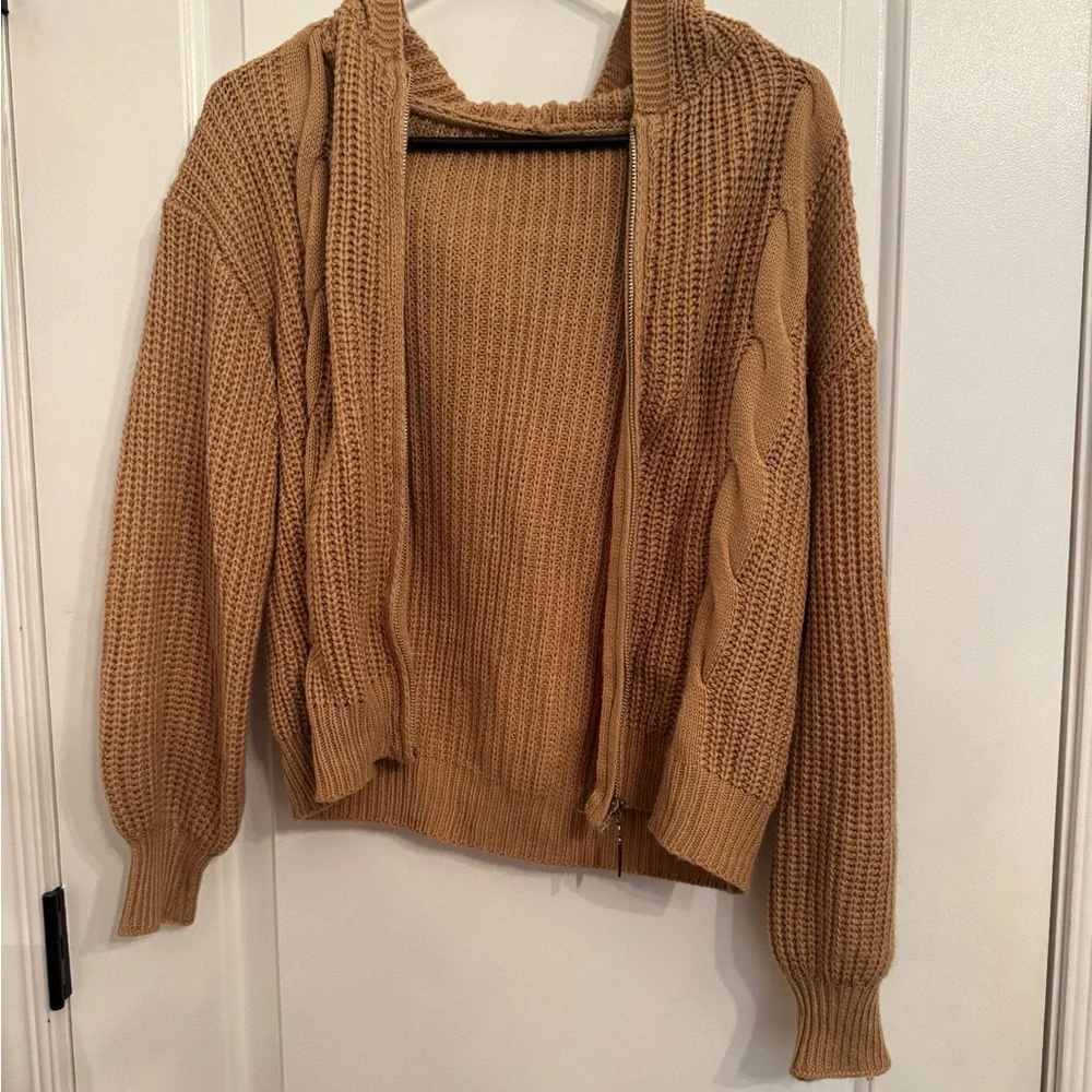 Cozy Tan Cable Knit Sweater - Picture 2 of 6